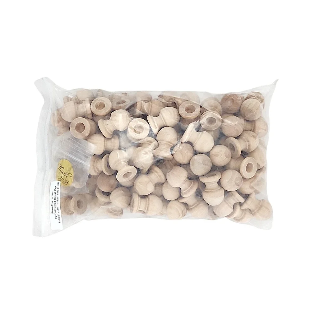 Sova Enterprises #24660 Paintable Unfinished Wood Dowel Cap 98 pcs Single Hole
